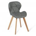 Lot de 4 chaises ROBINE gris foncé pour salle à manger