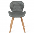 Lot de 4 chaises ROBINE gris foncé pour salle à manger
