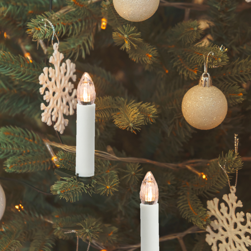 Guirlande de Noël lumineuse 50 bougies à pince pour sapin