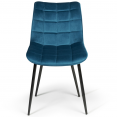 Lot de 4 chaises MADY en velours bleu pour salle à manger