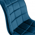 Lot de 4 chaises MADY en velours bleu canard pour salle à manger