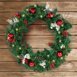 14083 - Ghirlanda natalizia con 20 LED bianchi Couronne de Noël avec 20 LED blanc chaud