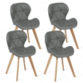 Lot de 4 chaises ROBINE gris foncé pour salle à manger