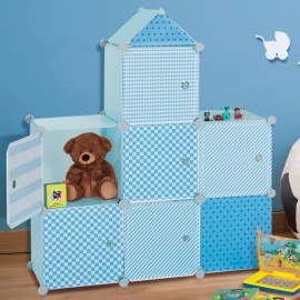 Meuble de rangement cube enfant emmie avec 6 cases en bois blanc - Conforama