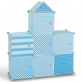 Meuble de rangement cube MERLIN enfant bleu 7 cases 