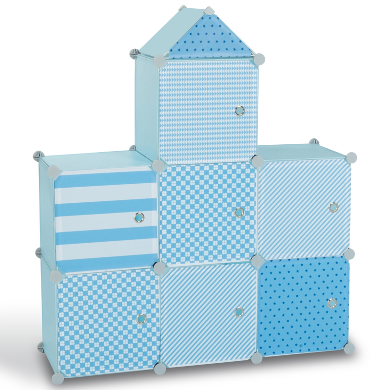 Lot de 2 cubes de rangement 30x30 cm bleu