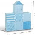 Meuble de rangement cube MERLIN enfant bleu 7 cases 