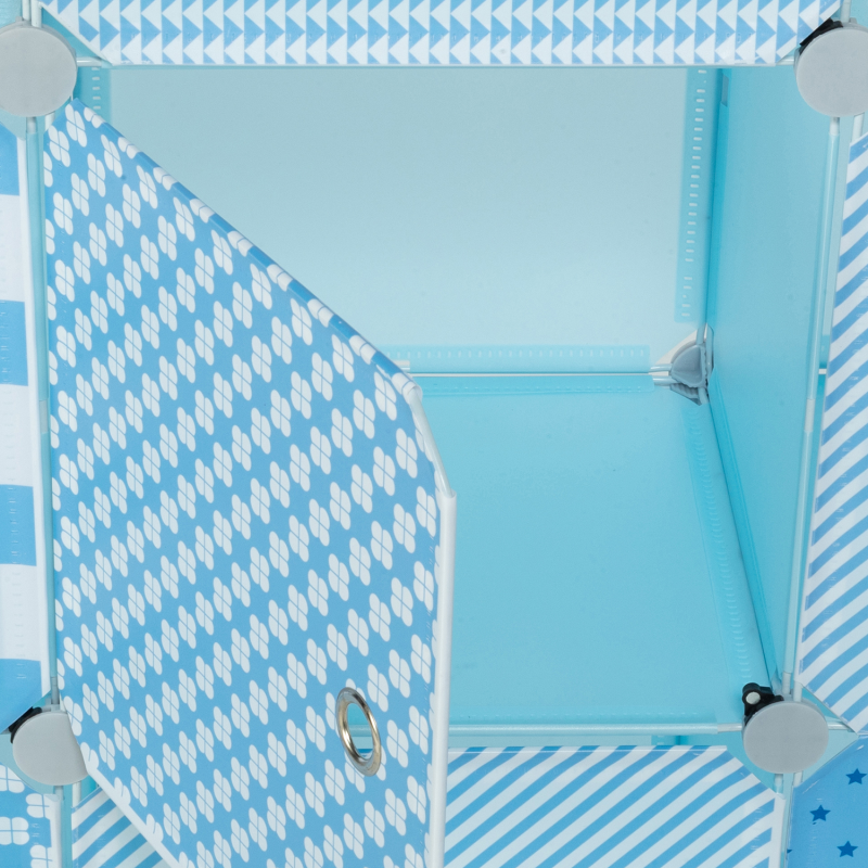 IDMarket Meuble de rangement cube MERLIN enfant bleu 7 cases