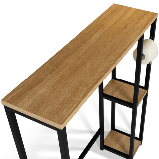 Panneau signalétique WC en métal blanc et noir 24.5x24.5x2cm