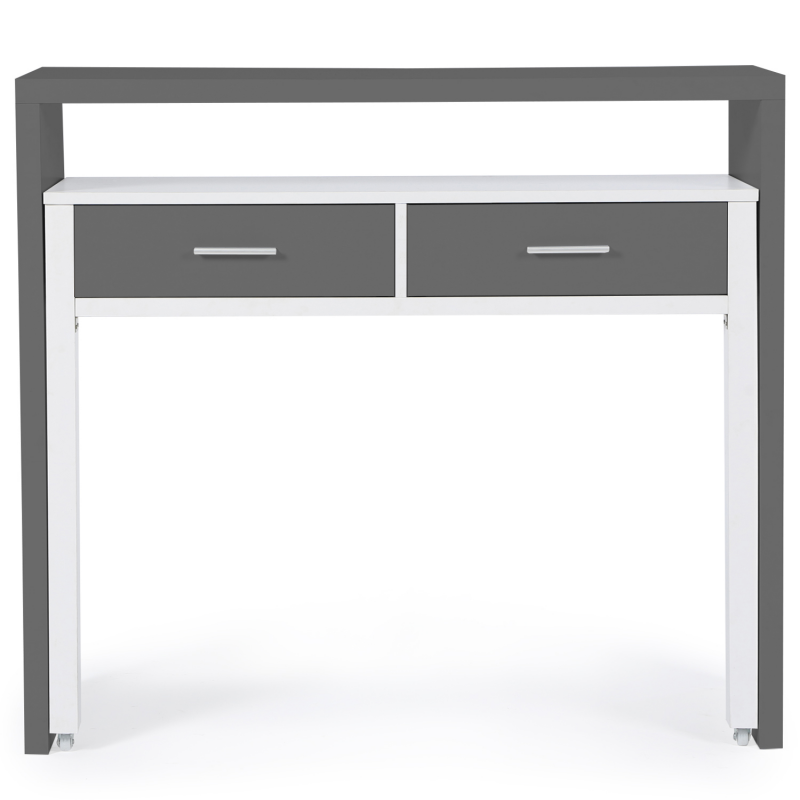 Bureau Extensible Bois Blanc Et Gris