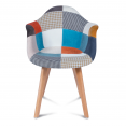 Lot de 2 fauteuils scandinaves SARA motifs patchworks multi-couleurs