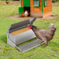 Mangeoire XXL pour poules distributeur automatique à pédale en acier 10 KG