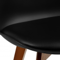 Lot de 6 chaises SARA noires pieds foncés pour salle à manger