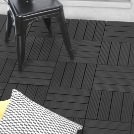 Dalles de terrasse X5 clipsables bois composite noire