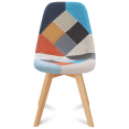 Lot de 4 chaises SARA motifs patchwork multi-couleurs