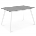 Table scandinave extensible INGA 120-160 cm plateau béton ciré pieds blancs