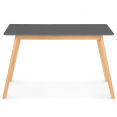Table scandinave extensible INGA 120-160 CM plateau gris anthracite pied bois