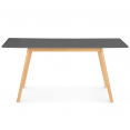 Table scandinave extensible INGA 120-160 CM plateau gris anthracite pied bois