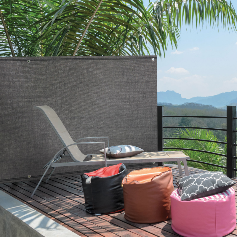 Brise vue gris 1,8 m x 10 m occultant 400 g/m² haut de gamme | ID Market