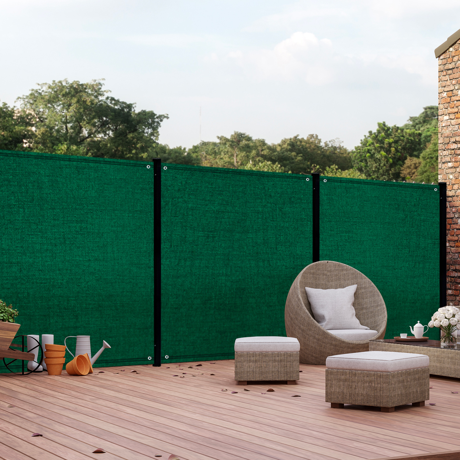 Brise vue vert 1,2 m x 10 m occultant 400 gr/m²