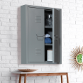 Armoire murale double ESTEL en métal gris foncé