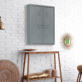 Armoire murale double ESTEL en métal gris foncé