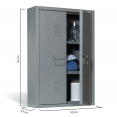 Armoire murale double ESTEL en métal gris foncé