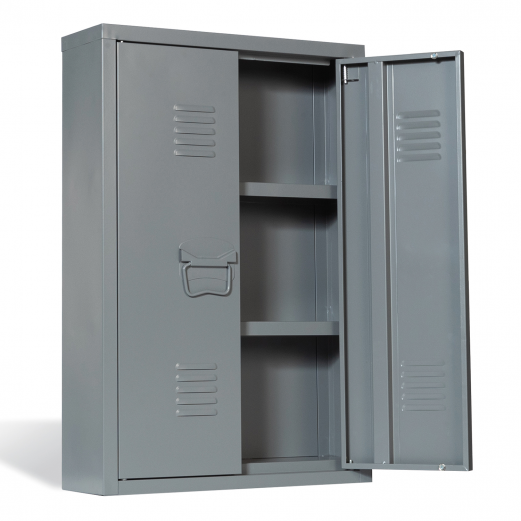Armoire murale double ESTEL en métal gris foncé