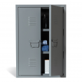 Armoire murale double ESTEL en métal gris foncé