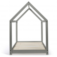 Lit cabane enfant 90 x 190 CM NEEL gris avec sommier