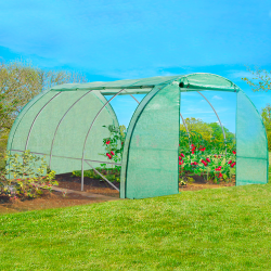 14289 - Serra 12 m² 4x3 m Serre tunnel de jardin 4 saisons 12 m² verte gamme maraichère ZEBRA 4x3M