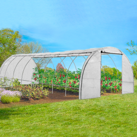 Serre tunnel de jardin 4 saisons 24M² blanche gamme maraîchère DES ANDES 8x3M