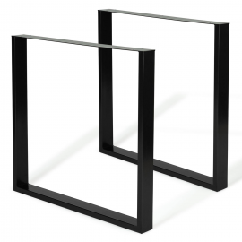 Lot de 2 pieds de table carrés noirs 78x71 cm design industriel Lot de 2 pieds de table carrés noirs 78x71 cm design industriel