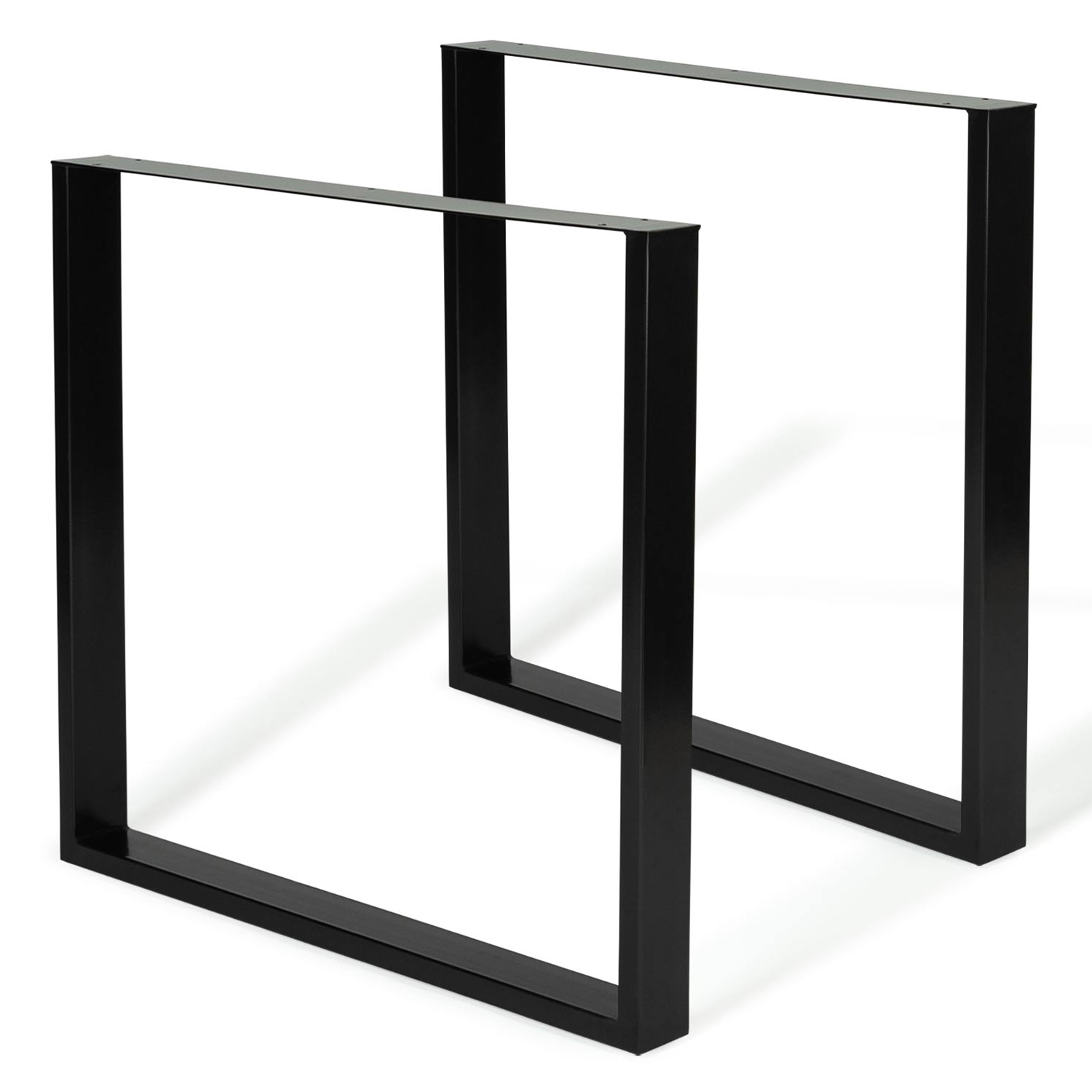 Pieds de table carrés en métal noir design industriel