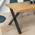 Lot de 2 pieds de table forme X 72x73 cm noirs design industriel