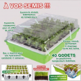 Kit de germination 40 godets lot x2 pour semis