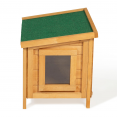 Maison pour chat niche en bois avec porte basculante à lamelles