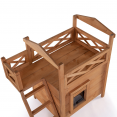 Maison pour chat lodge en bois avec accès terrasse