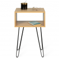 Lot de 2 tables de chevet NOEMI bois pied épingle