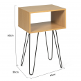 Lot de 2 tables de chevet NOEMI bois pied épingle