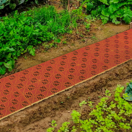 Lot de 10 dalles caillebotis de jardin terracotta 29.5x29.5 CM Lot de 10 dalles caillebotis de jardin terracotta 29.5x29.5 CM
