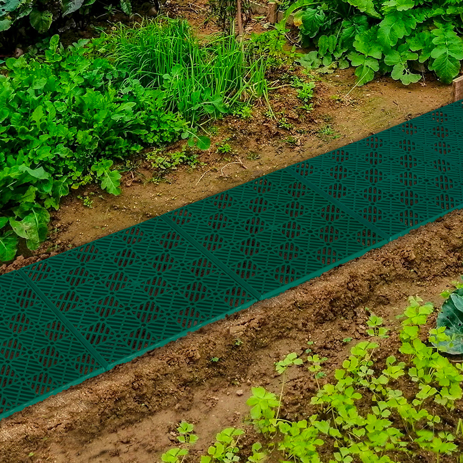 Caillebotis extérieur en plastique vert