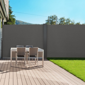 160 x 600 cm, Beige Terrasse LARS360 Store Latéral Retractable Polyester Paravent Extérieur Rétractable pour Jardin Balcon 