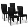 Lot de 4 chaises HANNAH noires pour salle à manger