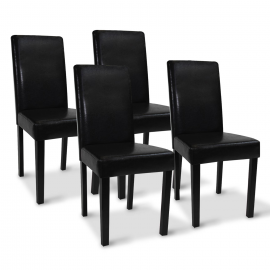 Chaises noires et blanches pied métal pour salle à manger - PIA