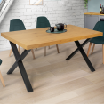 Lot de 2 pieds de table forme X 72x73 cm noirs design industriel