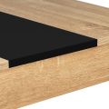 Table à Manger + 2 Bancs ROZY - 110cm - Hêtre Et Noir - Pour 4 Personnes - Design Contemporain