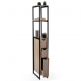 Meuble WC 3 portes design industriel avec étagères