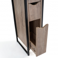 Meuble WC 3 portes design industriel avec étagères