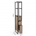 Meuble WC 3 portes design industriel avec étagères